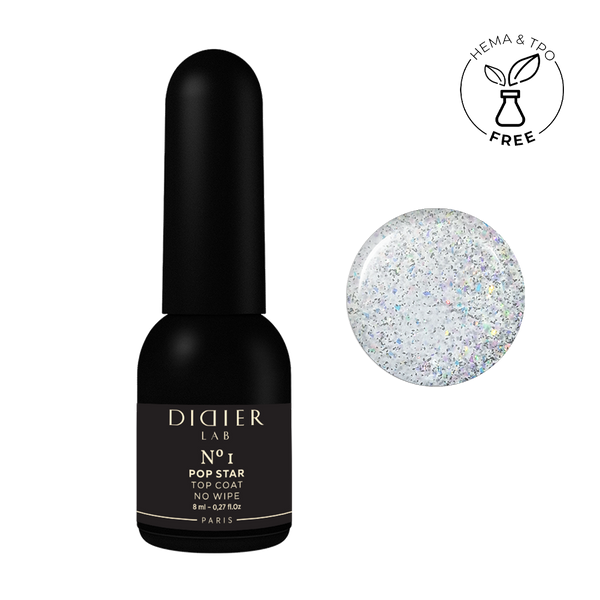 Gel polish Top coat no wipe "Didier Lab", Pop Star, No1