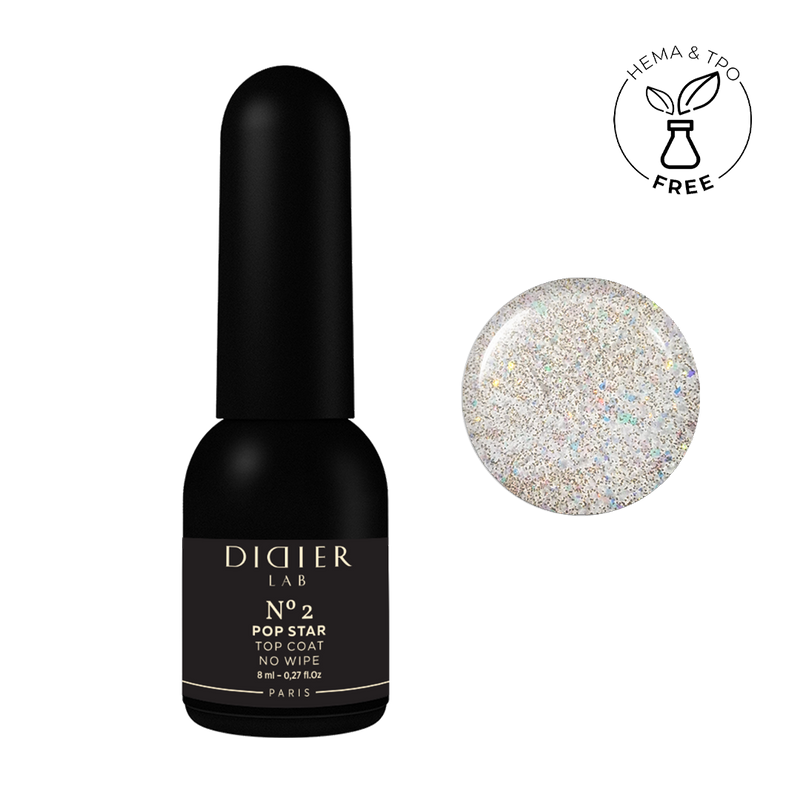 Gel polish Top coat no wipe "Didier Lab", Pop Star, No2